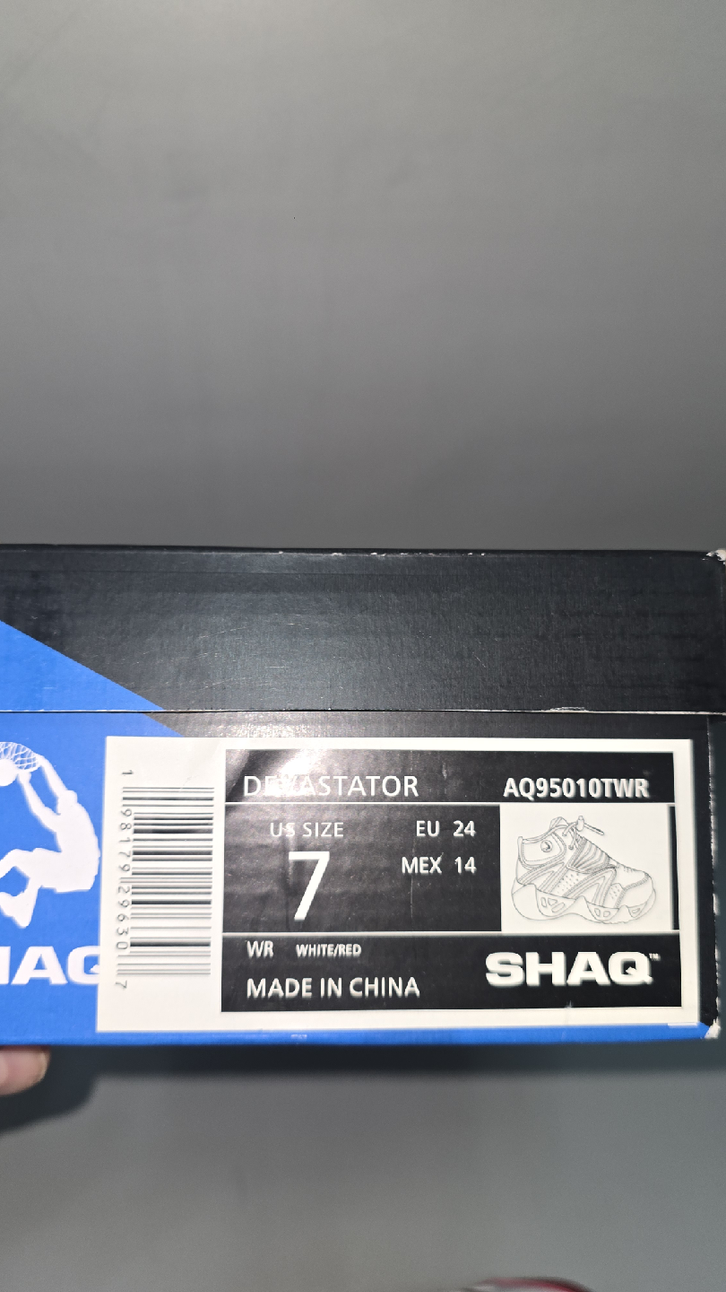 SHAQ Devastator Size 7 Kids Sneakers - White/Red - photo 3