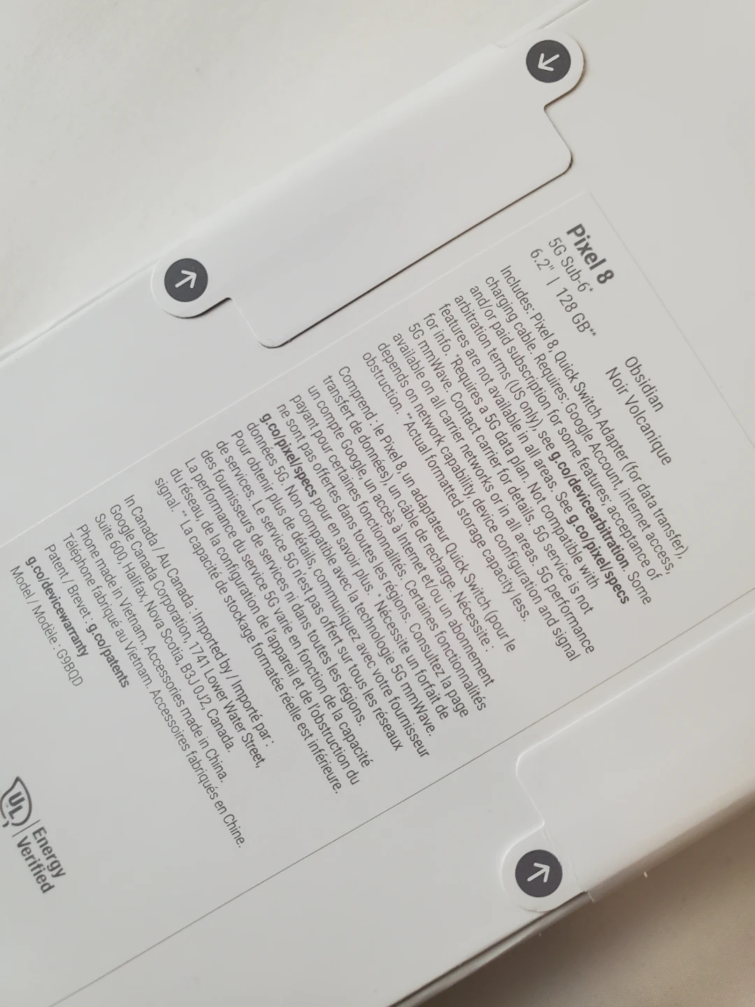 BNIB Google Pixel 8 - Obsidian Black 128GB - photo 2