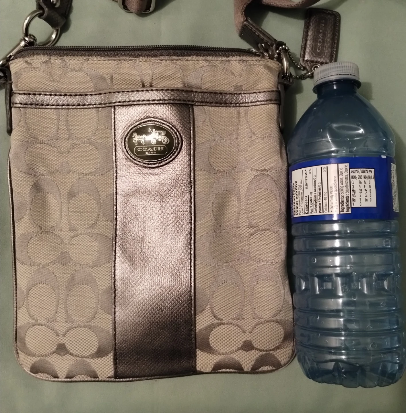 Vintage Coach Beige  Canvas & Leather Crossbody Purse - photo 3