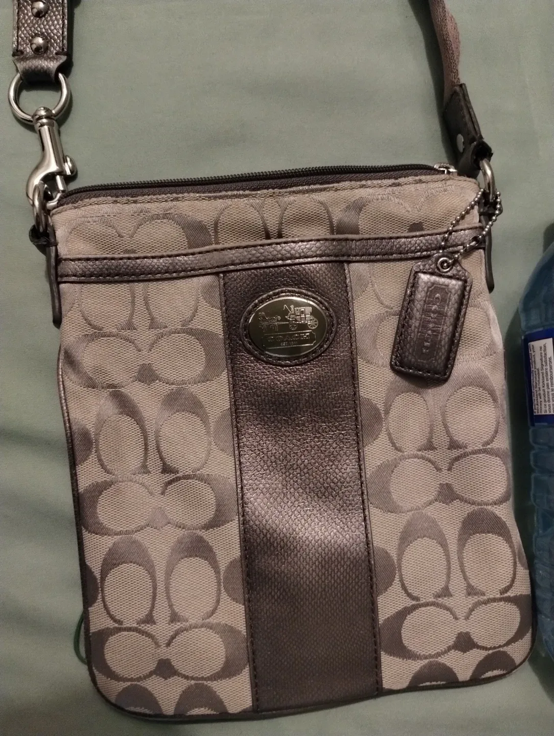 Vintage Coach Beige  Canvas & Leather Crossbody Purse image indicator(4)