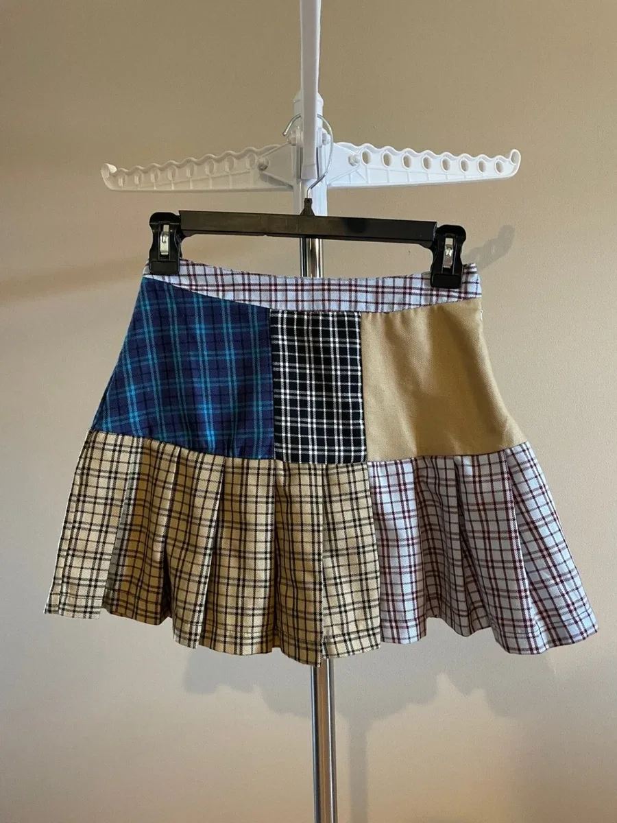 Patchwork Pleated Mini Skirt - small image indicator(5)