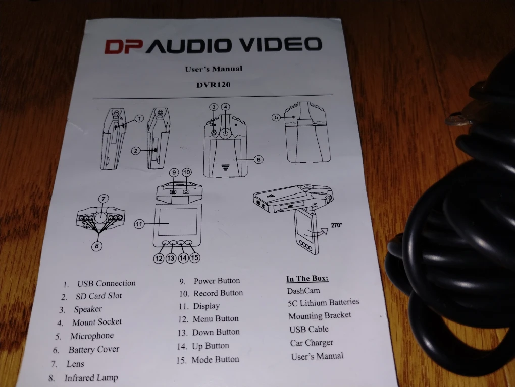 DP Audio Video DVR120 Dashcam - photo 2