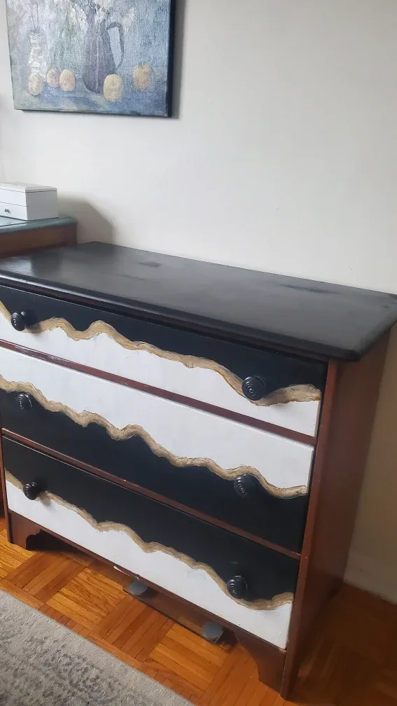 Painted 3-Drawer Dresser, Solid Wood