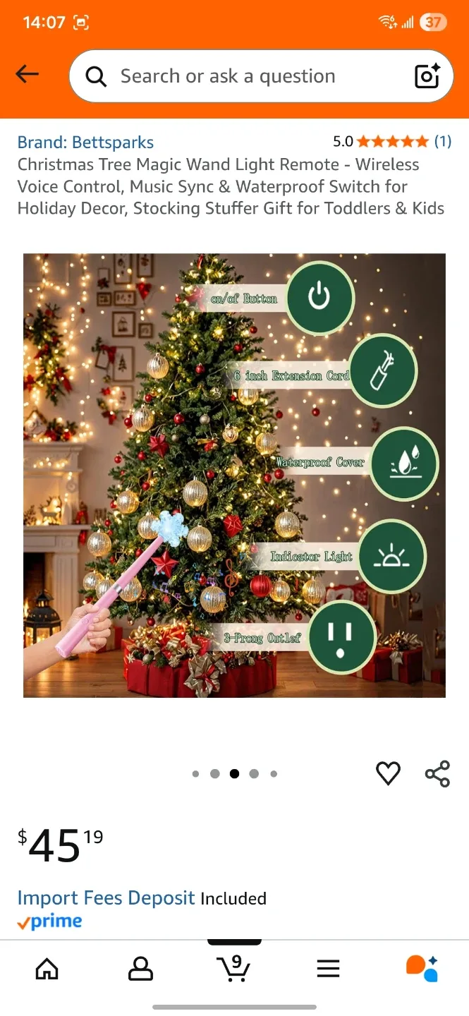 Christmas Tree Magic Wand Light Remote - NEW image indicator(6)