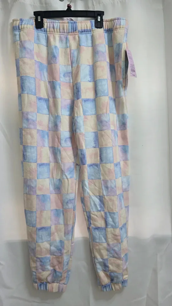 Wild Fable Pink Blue Checkered Joggers - Size L