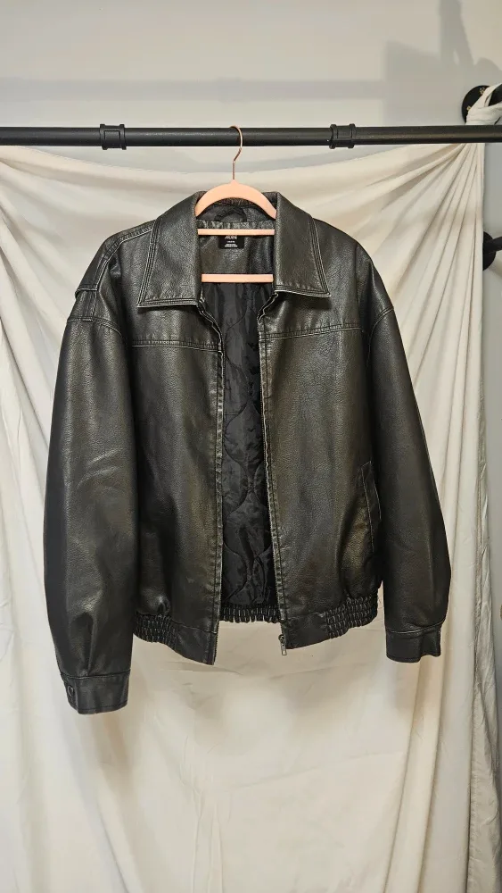 Archene Black Leather Jacket Size L