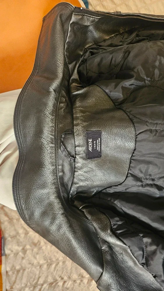 Black Faux Leather Jacket Size L image indicator(3)