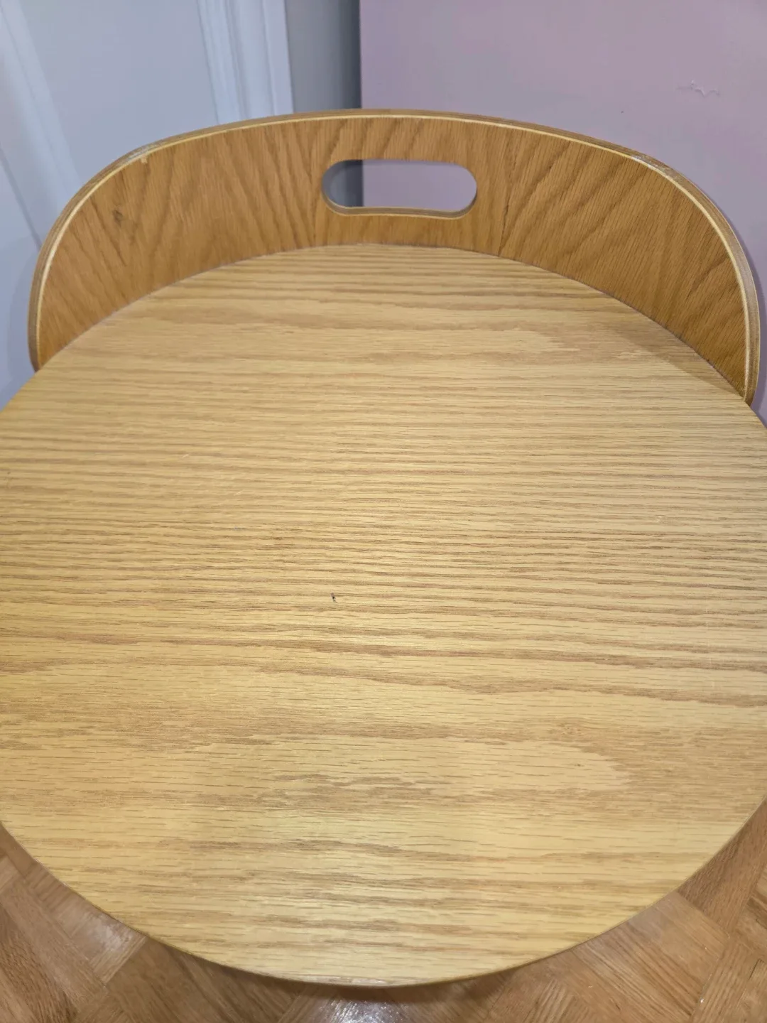 Wood & Black Metal Stool image indicator(2)