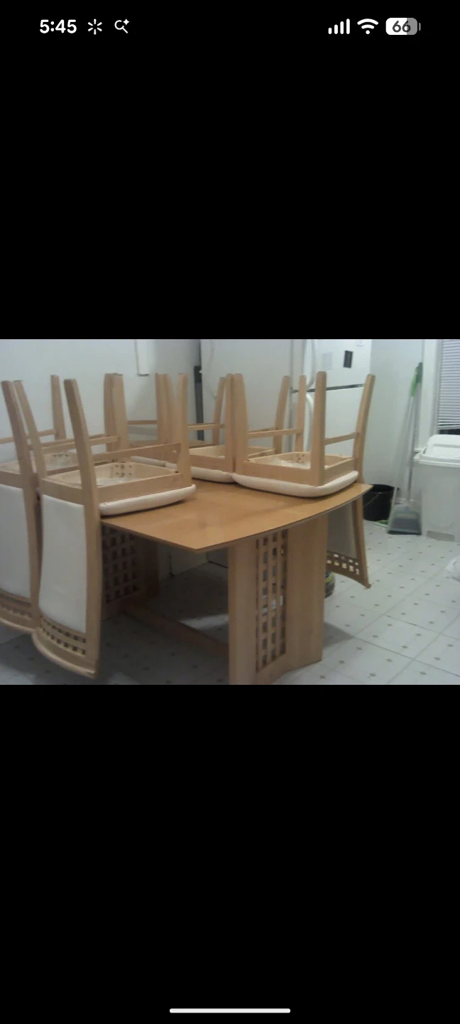 Dining Table with 4 Chairs - Light Wood