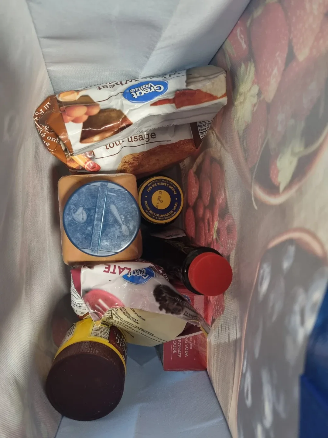 A bag of baking ingredients