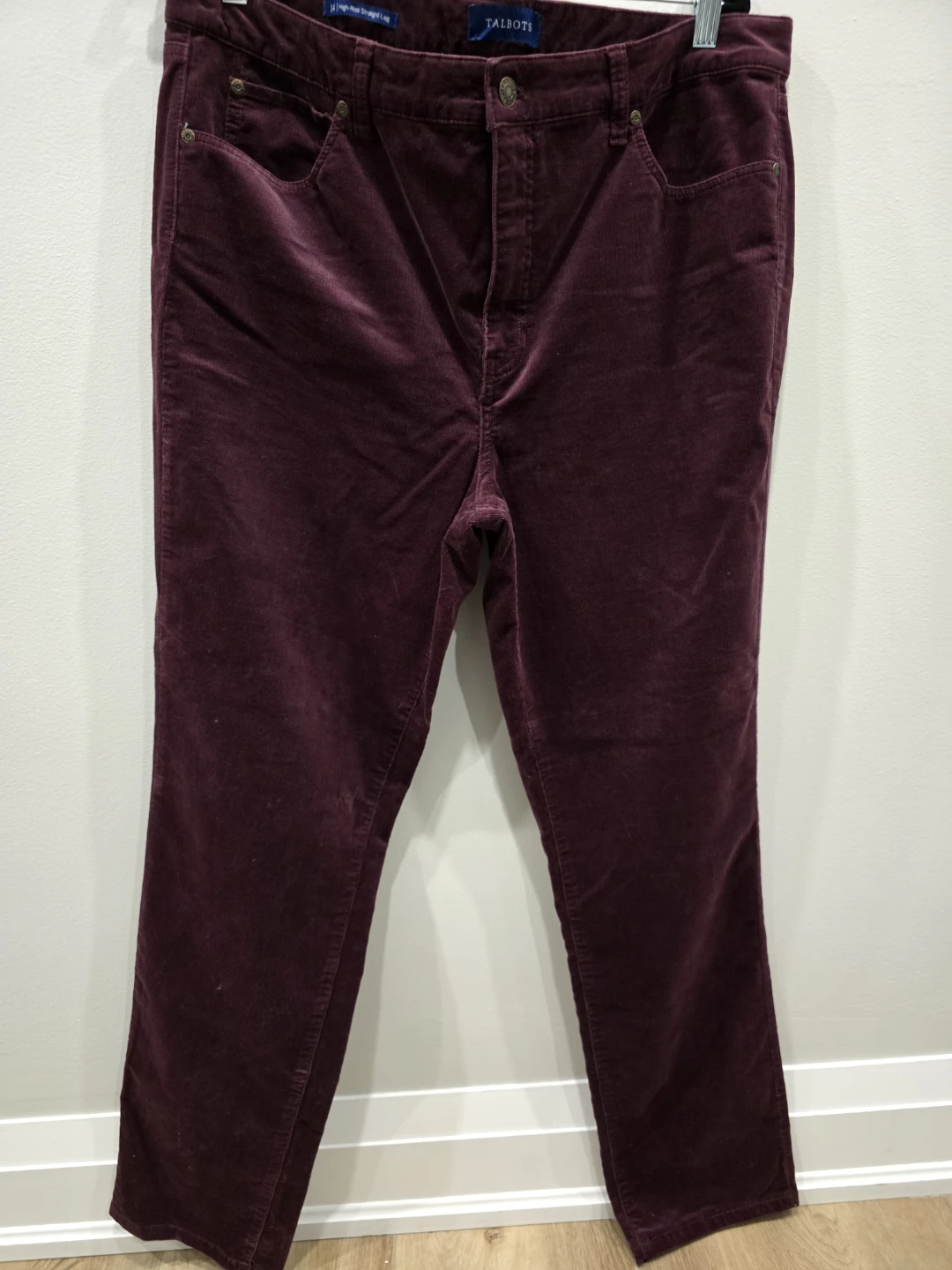 Talbots High-Rise Straight-Leg Corduroy Pants - Size 14 - photo 2