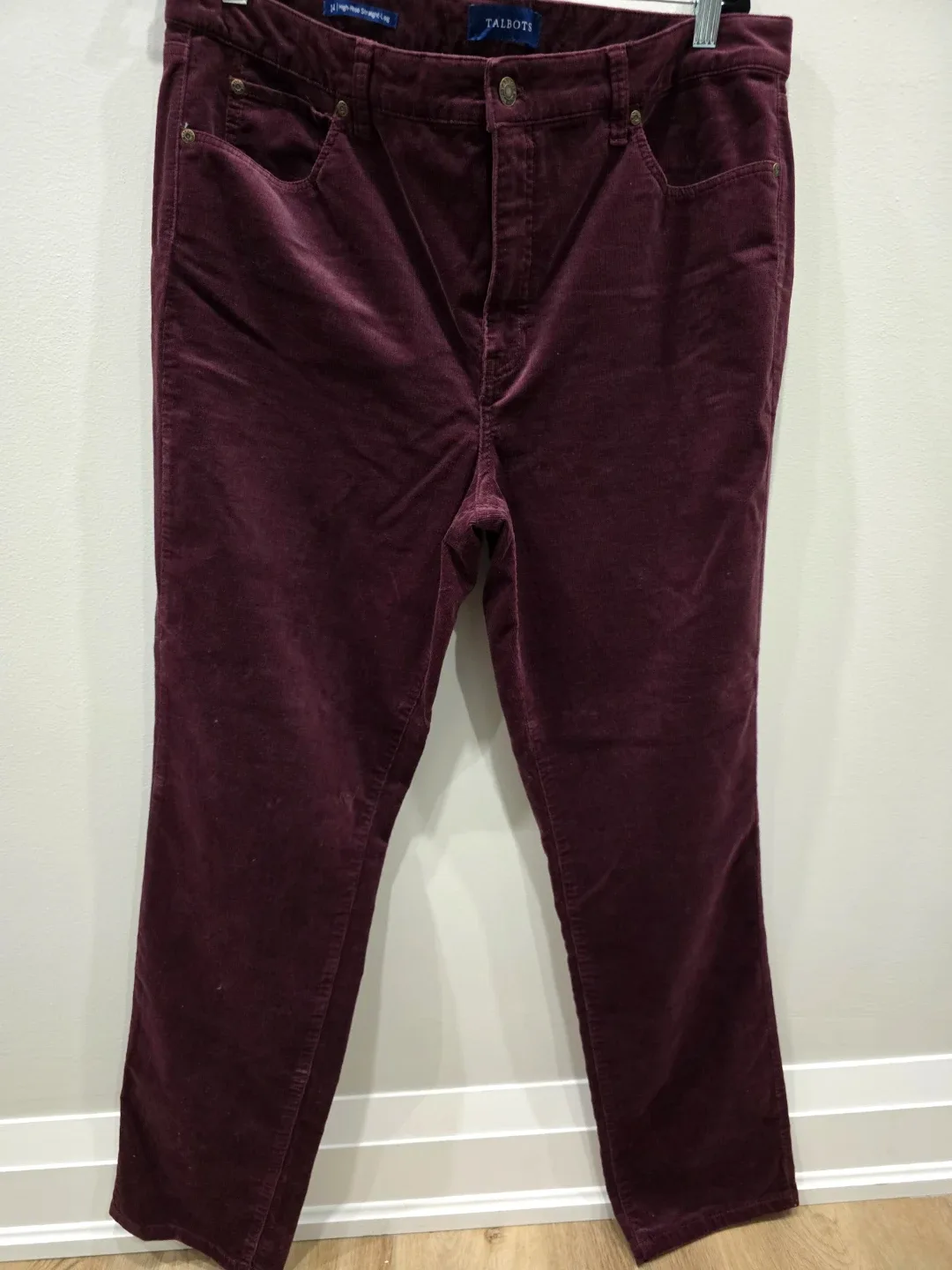 Talbots High-Rise Straight-Leg Corduroy Pants - Size 14 image indicator(2)