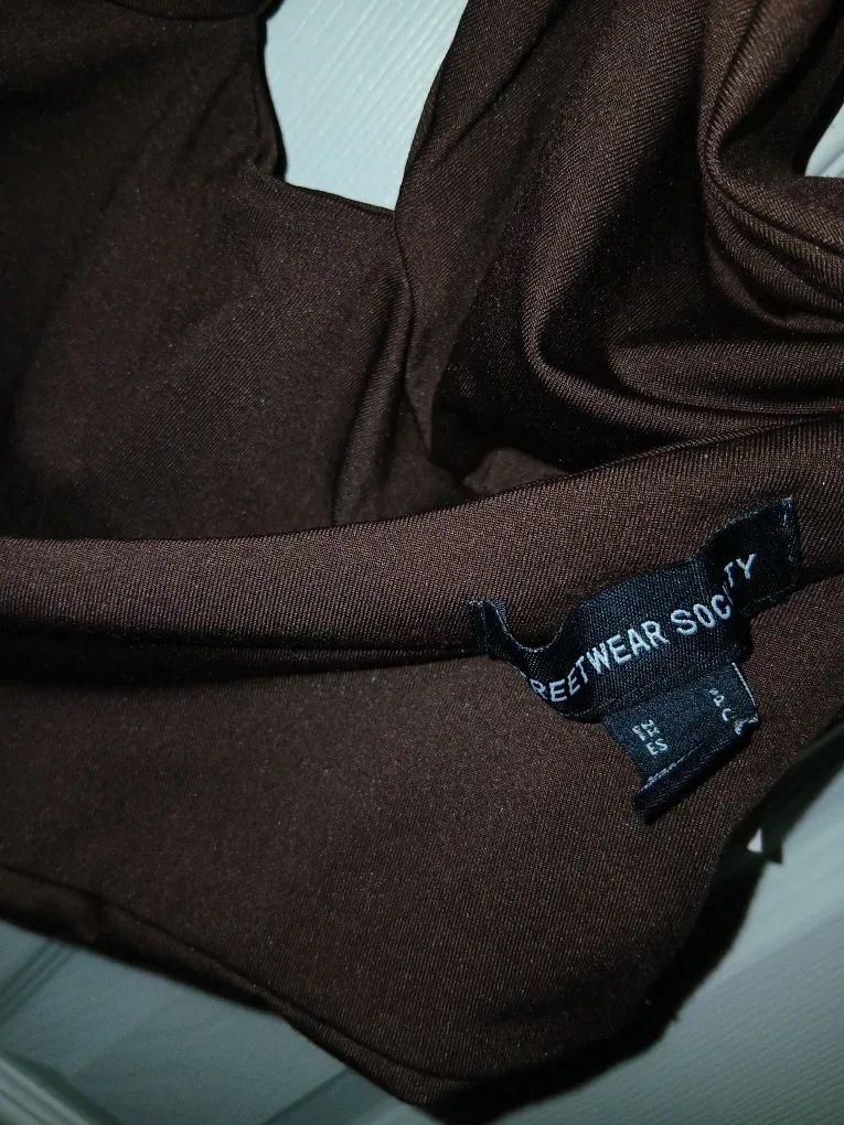 Streetwear Society Brown Wrap Halter Top - Size Small image indicator(2)