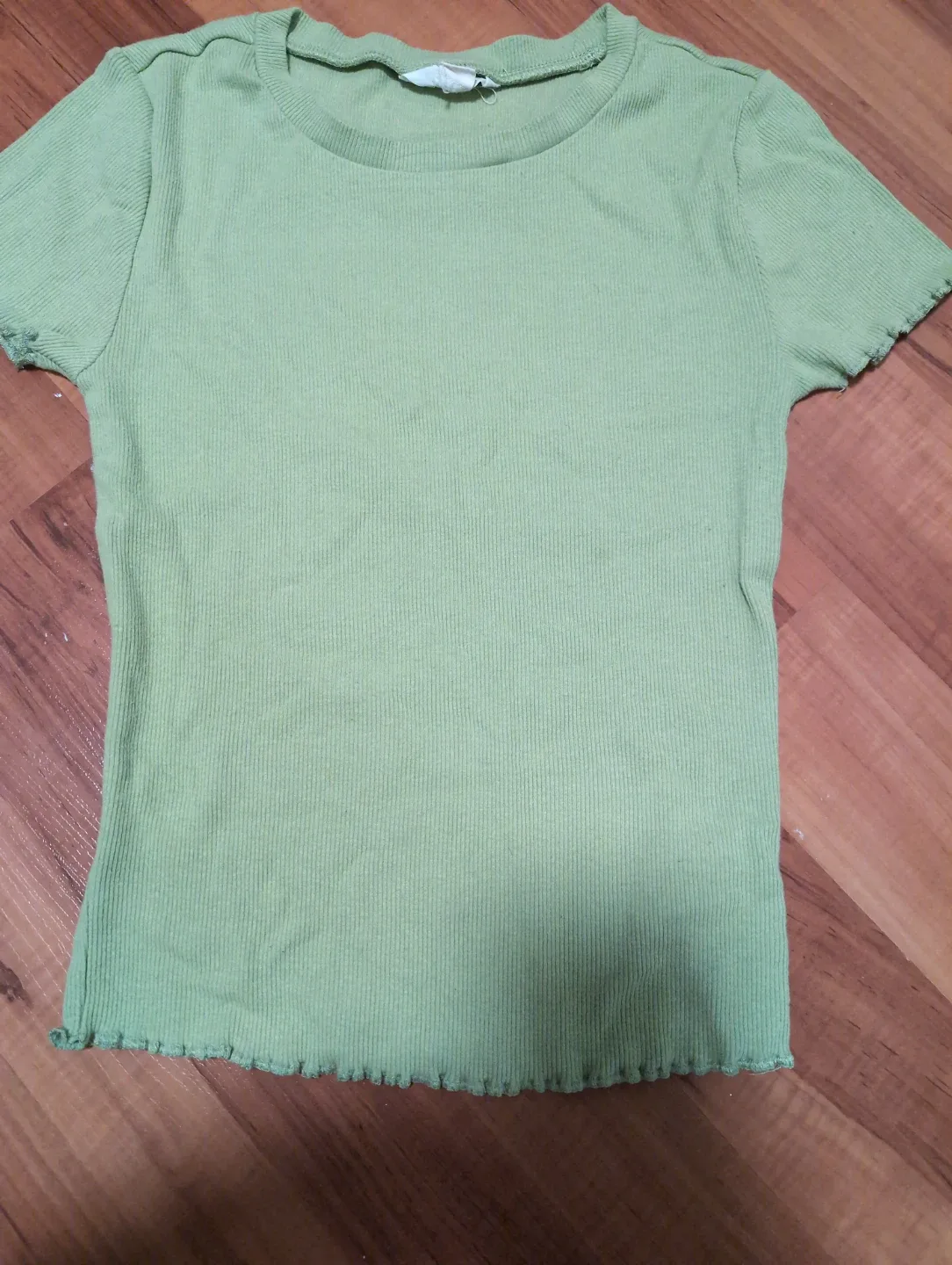 Green Ribbed T-Shirt