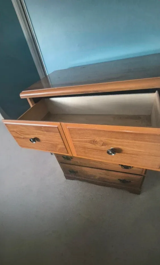 Wooden Dresser with mirror set. image indicator(4)