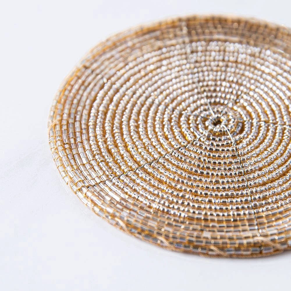 Brand New Glitz Beaded Coaster (12) and Napkin Ring (12) Set! - photo 2