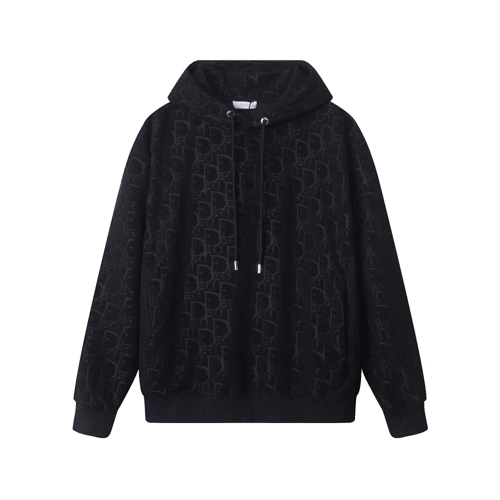 Dior Black Oblique Terry Cotton Hoodie