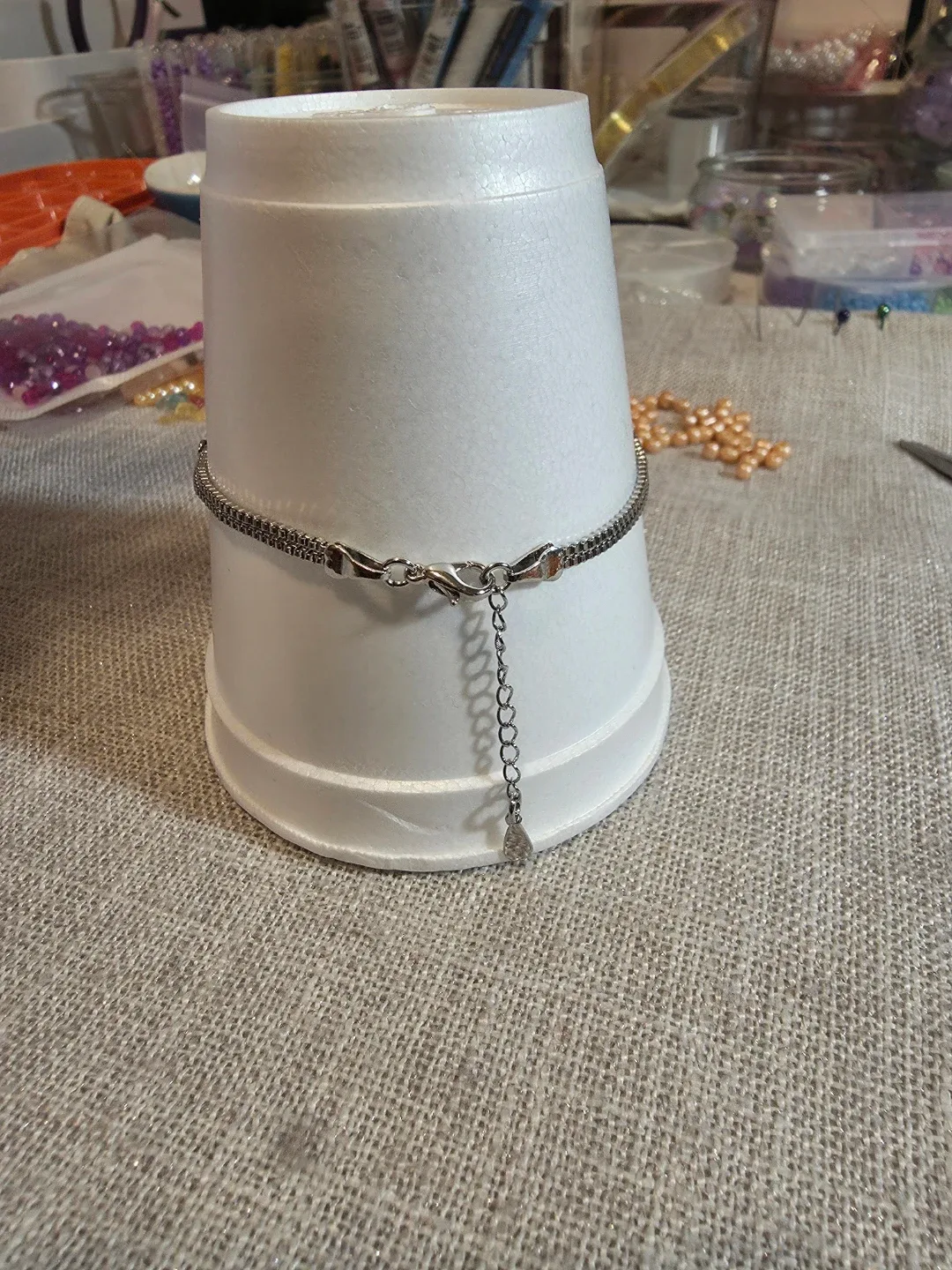 Silver Bracelet with Purple Flower Details image indicator(2)