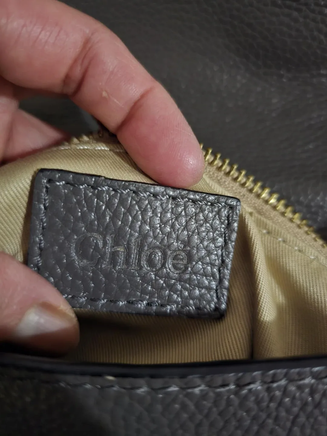 Chloé Marcie Grey Leather Crossbody Bag image indicator(5)