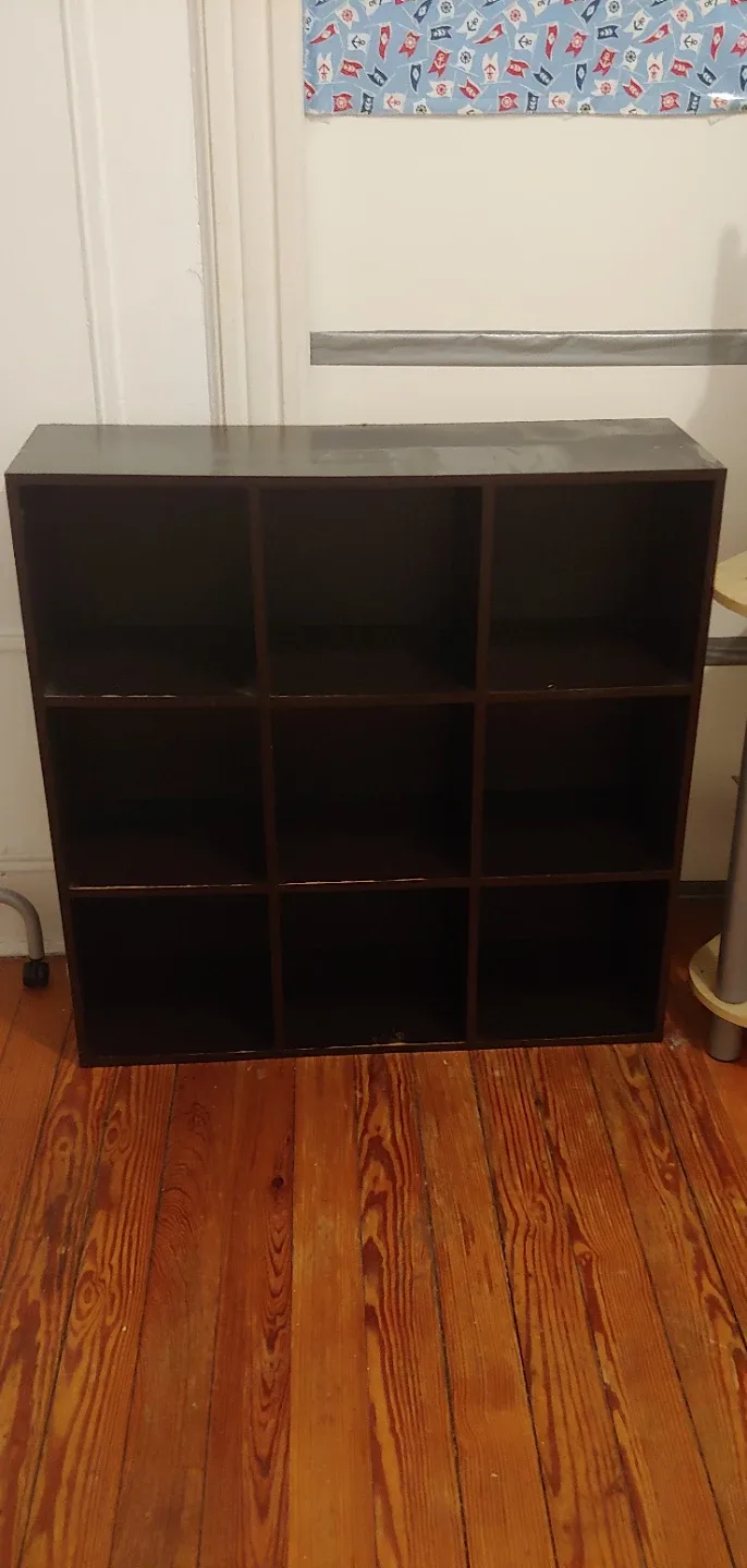 9-Cube Brown Storage Shelf