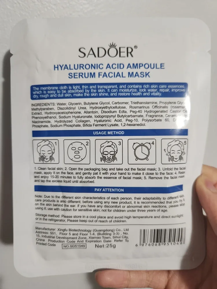 Sadoer Hyaluronic Acid Facial Mask image indicator(2)