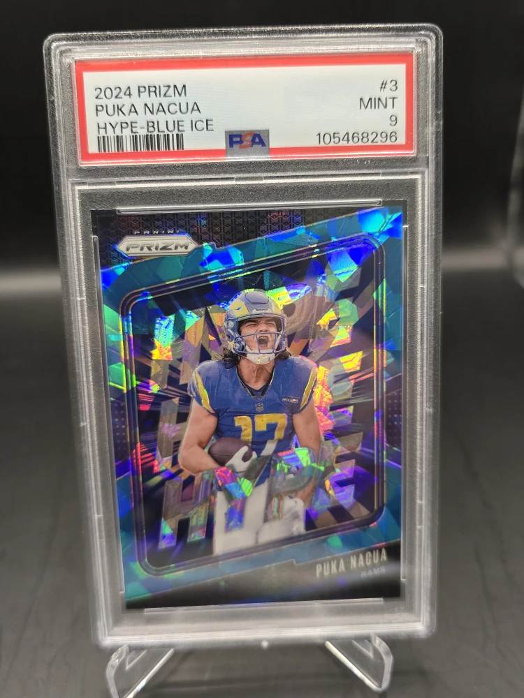 2024 Puka Nacua Prizm Hype-Blue Ice PSA 9 Mint /99