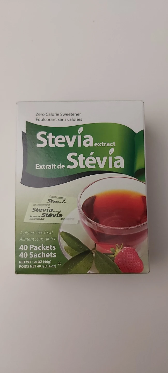 Stevia Extract Zero Calorie Sweetener, 40 packets