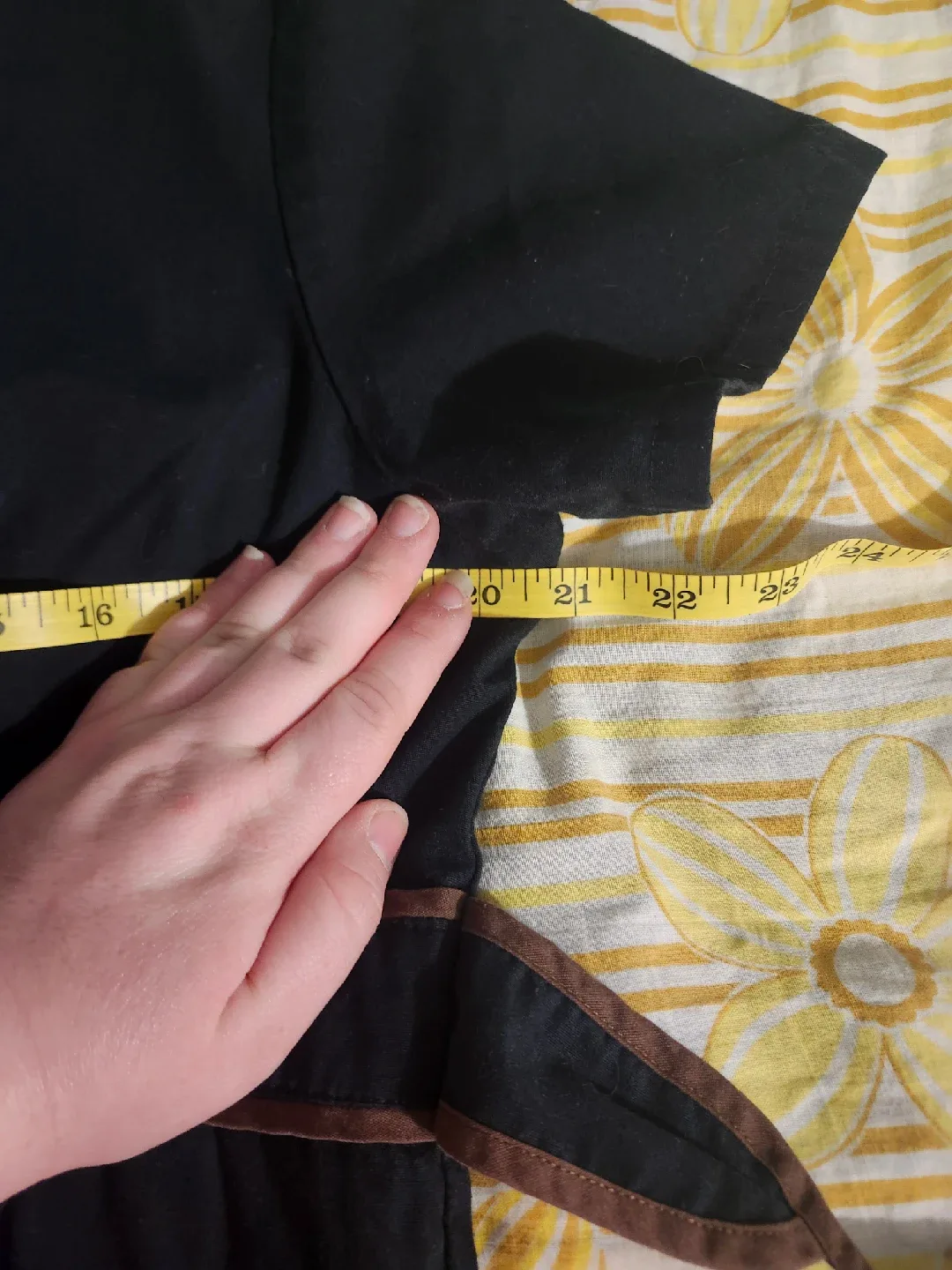 y2k black and brown embroidered floral babydoll scrub top image indicator(6)