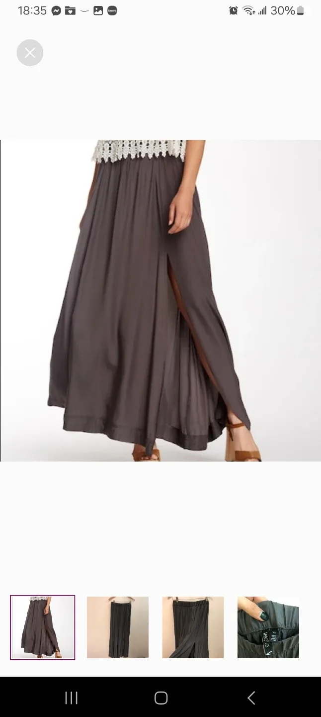 Valette XS Gray Maxi Skirt thumbnail
