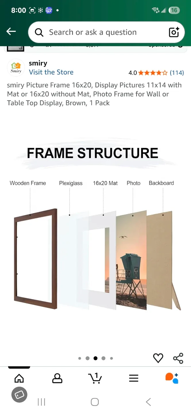 smiry Brown Picture Frame 16x20 image indicator(4)