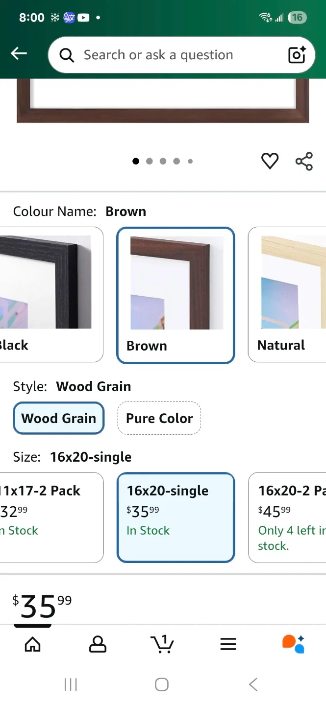 smiry Brown Picture Frame 16x20 image indicator(5)