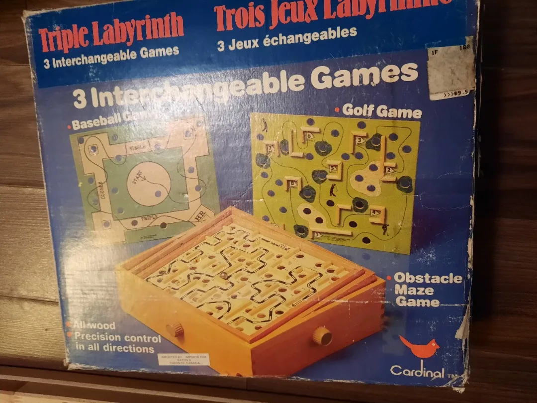$15 Vintage Triple Labyrinth Wooden Game