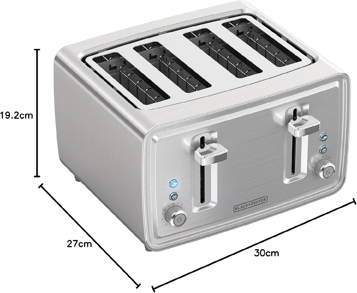 BLACK + DECKER 4 Slice Toaster Stainless Steel - photo 2