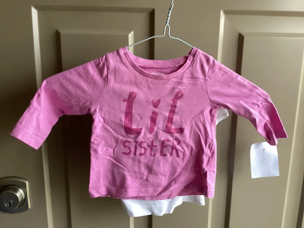 Girls sz 6 months shirts & sweaters $3 each image indicator(3)
