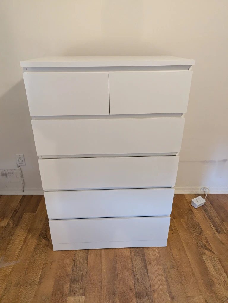 IKEA Malm White 6-Drawer Dresser