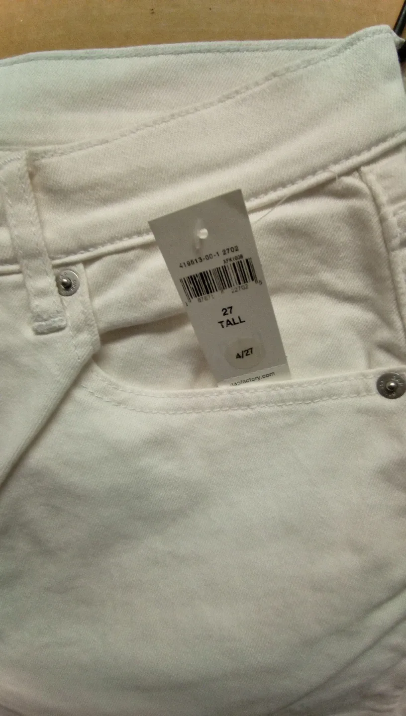 GAP Denim Girlfriend Jeans - Size 27 Tall - White image indicator(3)