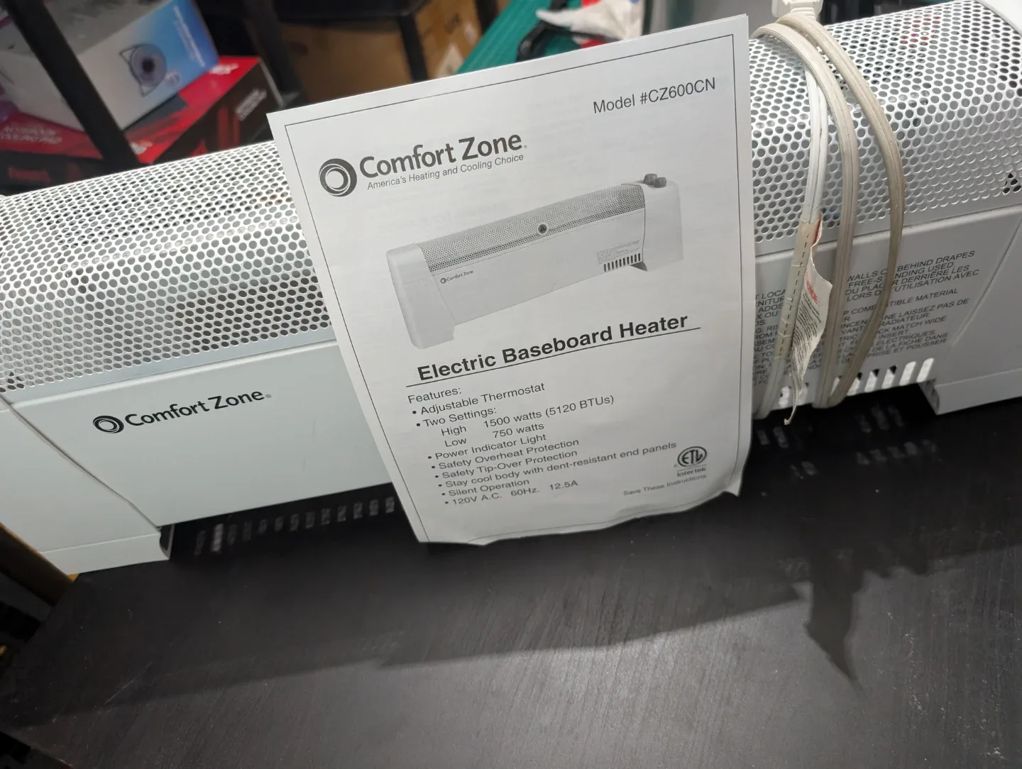 Comfort Zone CZ600CN Electric Baseboard Heater thumbnail