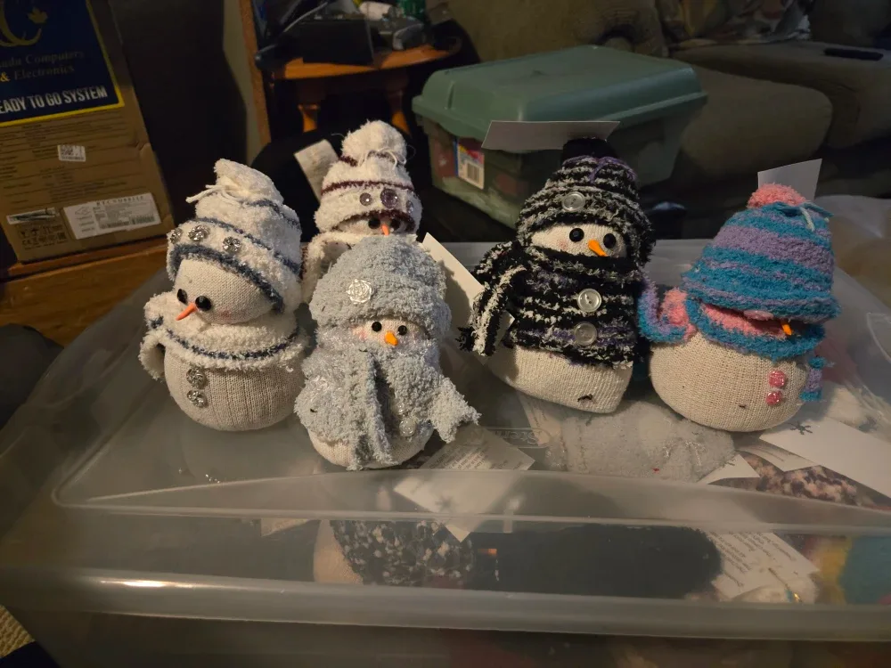 Handmade Snowman Sock Ornaments image indicator(2)
