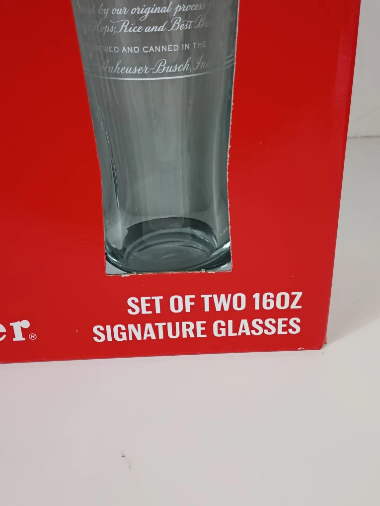 Budweiser set of two 16 oz signature glasses - New - photo 4