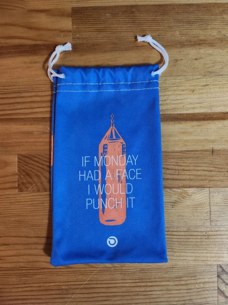 Scin Drawstring Bag - Blue with Punching Bag Design