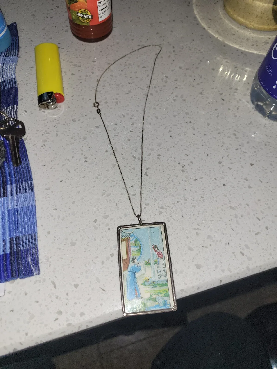 Japanese silver pendant with necklace image indicator(3)