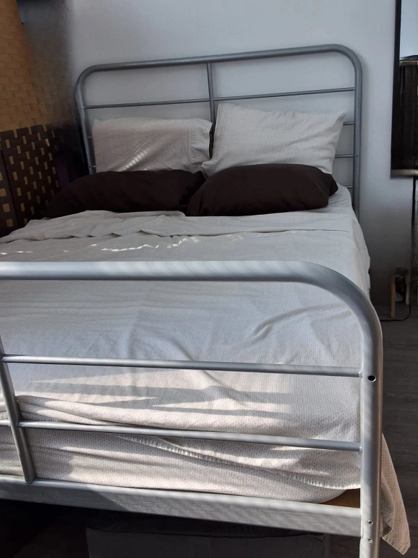 IKEA metal Bed Frame, Full size, Silver - photo 2