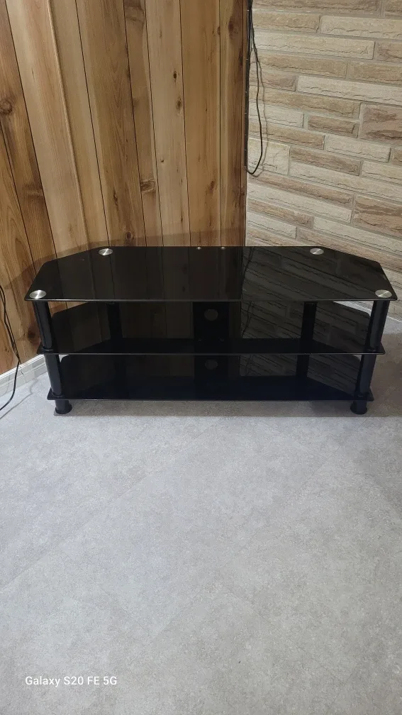 Black Glass TV Stand