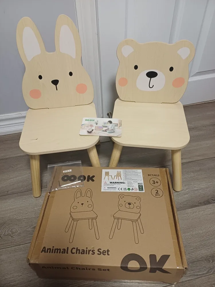 8Oook Animal Chairs Set - Bunny & Bear image indicator(6)