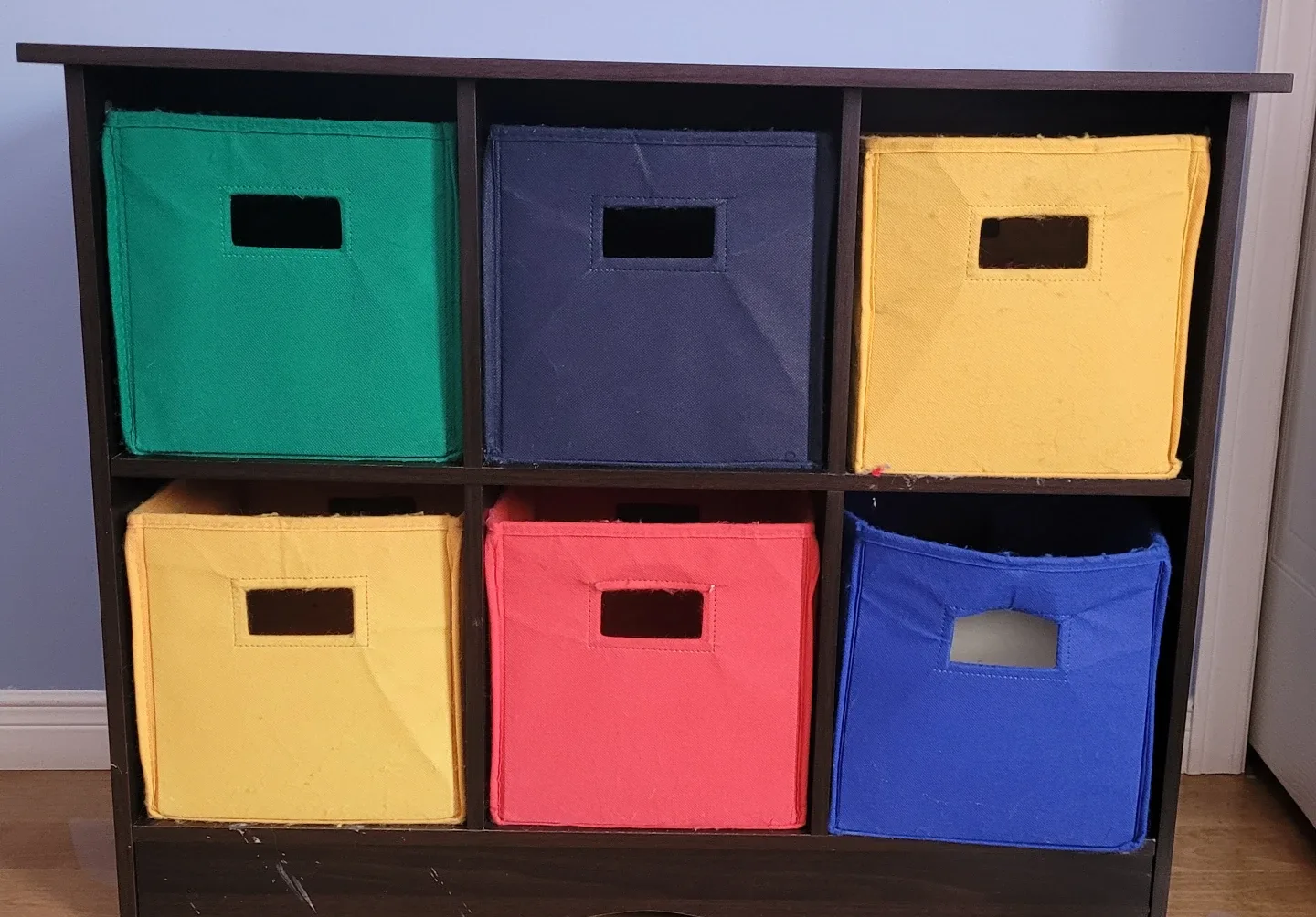 Colourful Cube Storage Shelf with 6 Bins