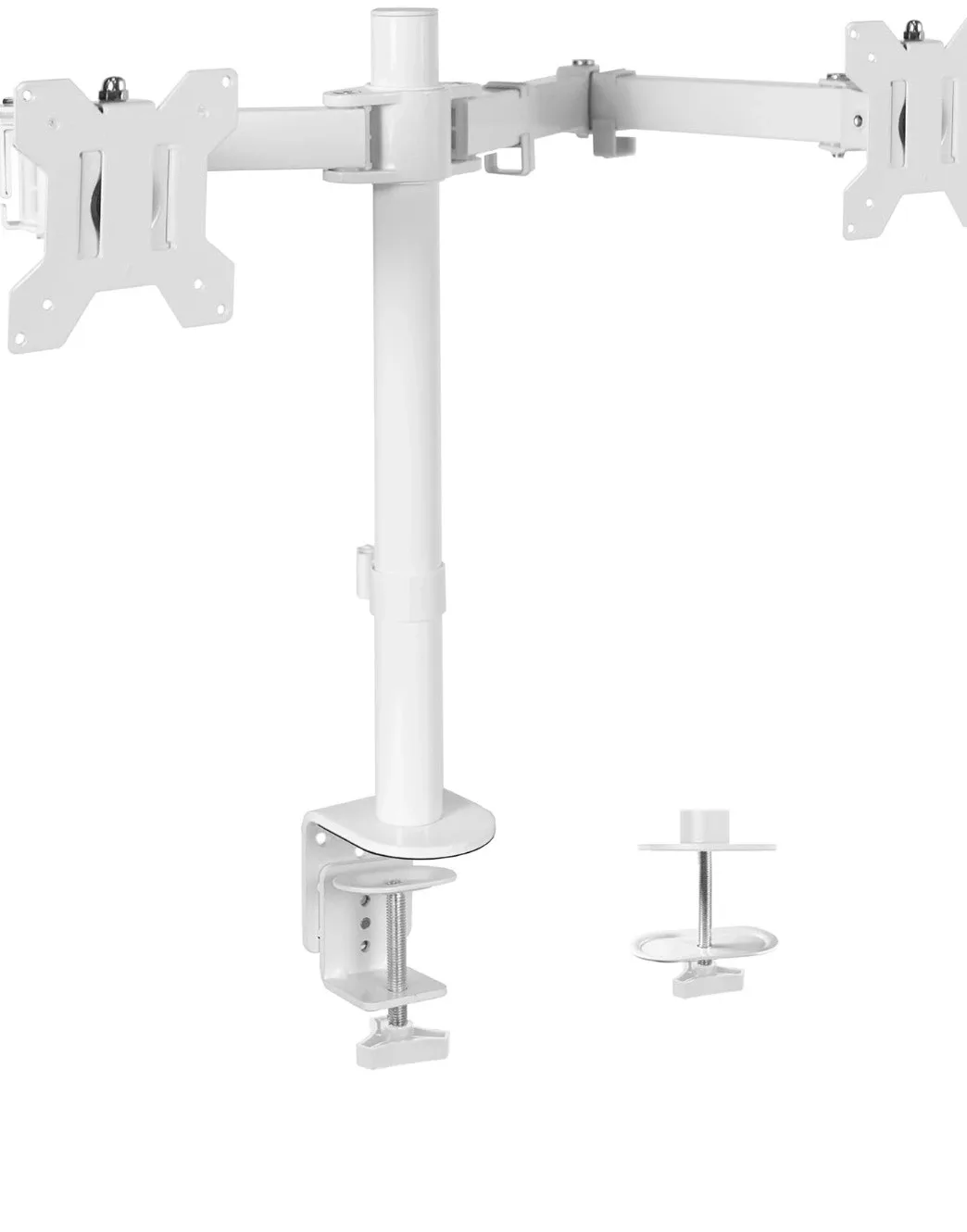 VIVO White Dual 13 to 27 inch LCD LED Monitor Desk Mount Stand