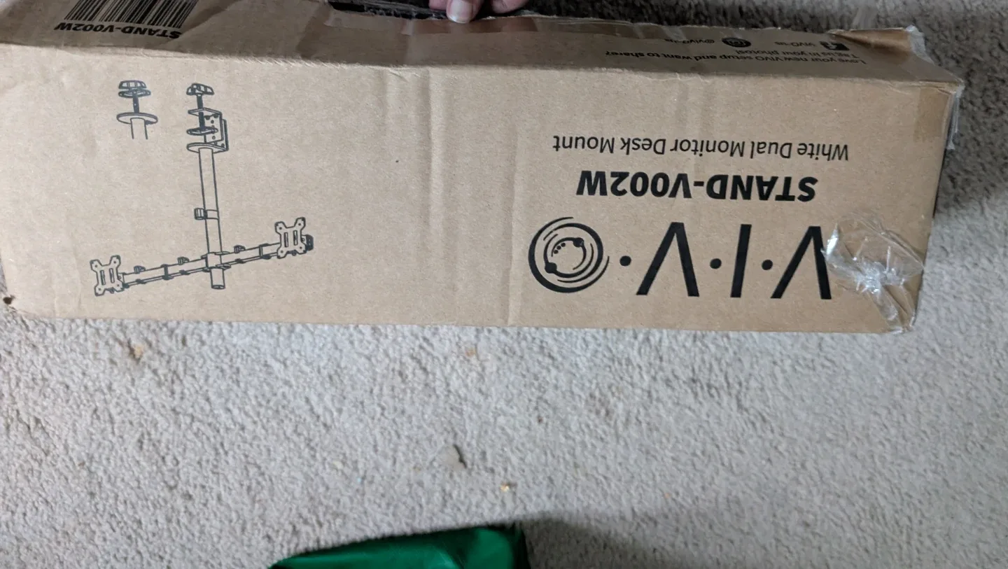 VIVO White Dual 13 to 27 inch LCD LED Monitor Desk Mount Stand image indicator(5)