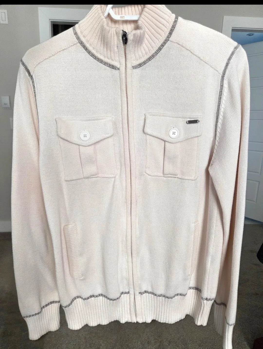 Men's Guess Knit Zip-Up Sweater - Size M