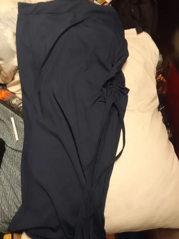 Navy Blue Skirt with Drawstring