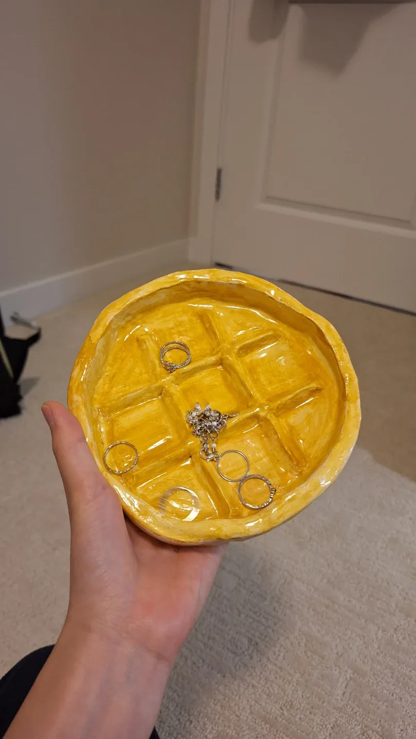 Yellow Waffle Trinket Dish image indicator(3)